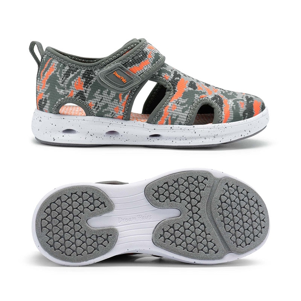 Kids Camouflage Quick Dry Water Sandals - GREY ORANGE - 4